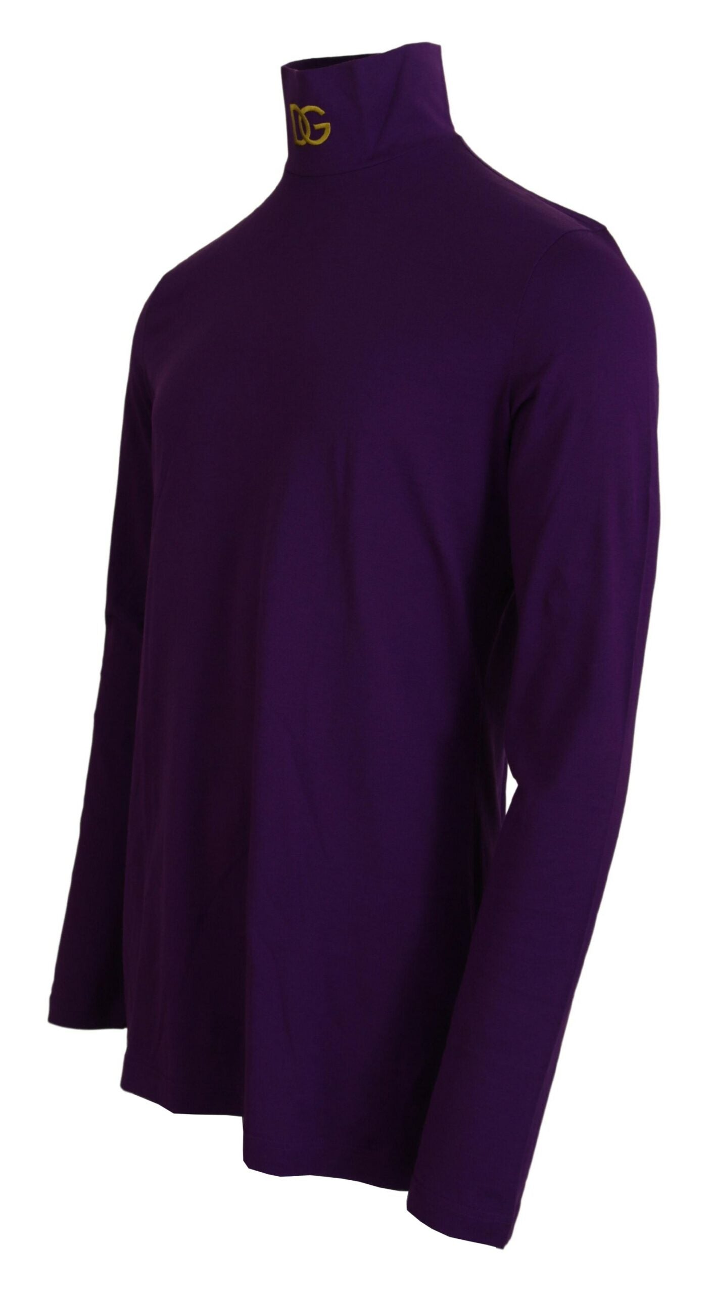 Lila Rollkragenpullover aus Baumwolle