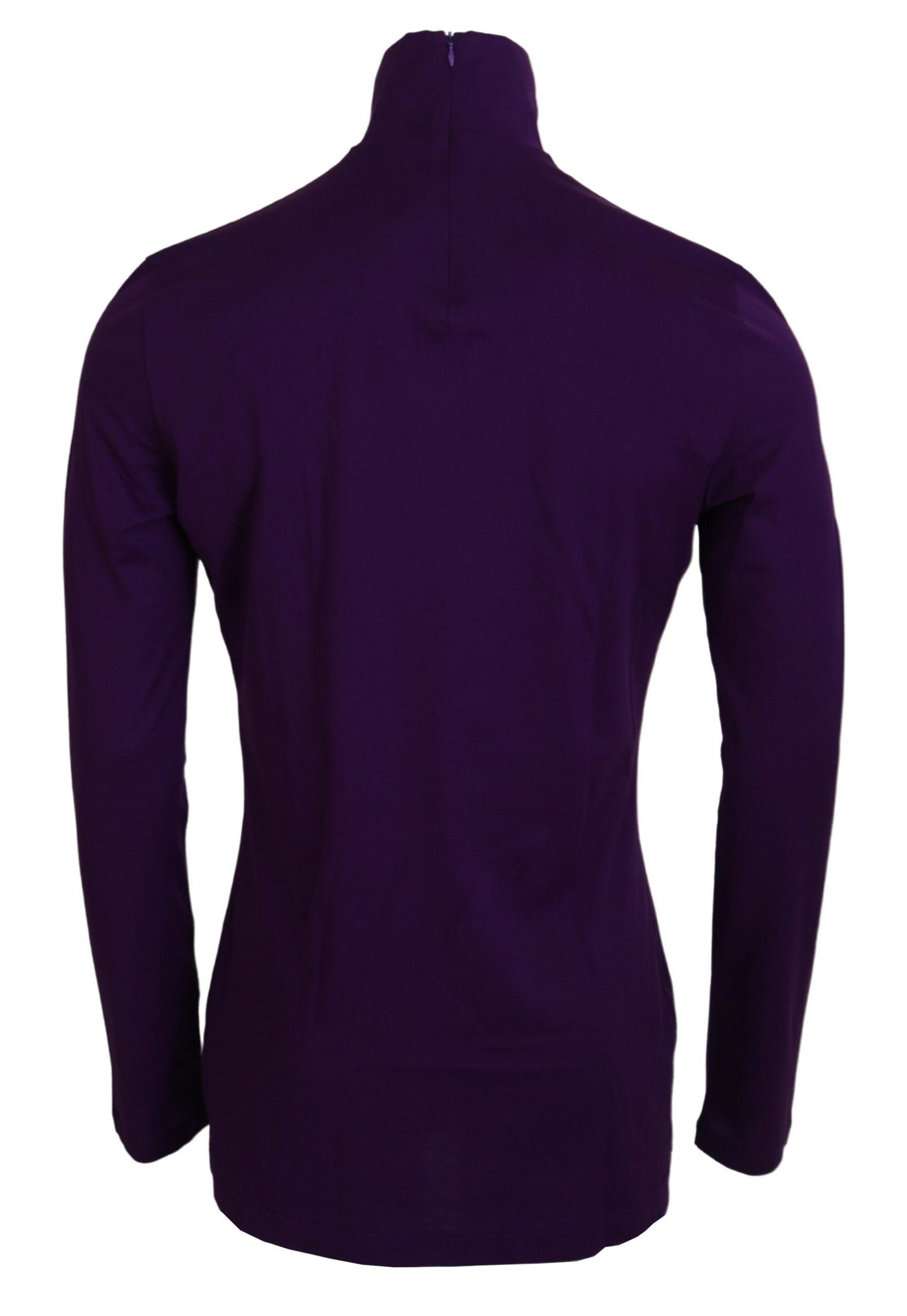 Lila Rollkragenpullover aus Baumwolle