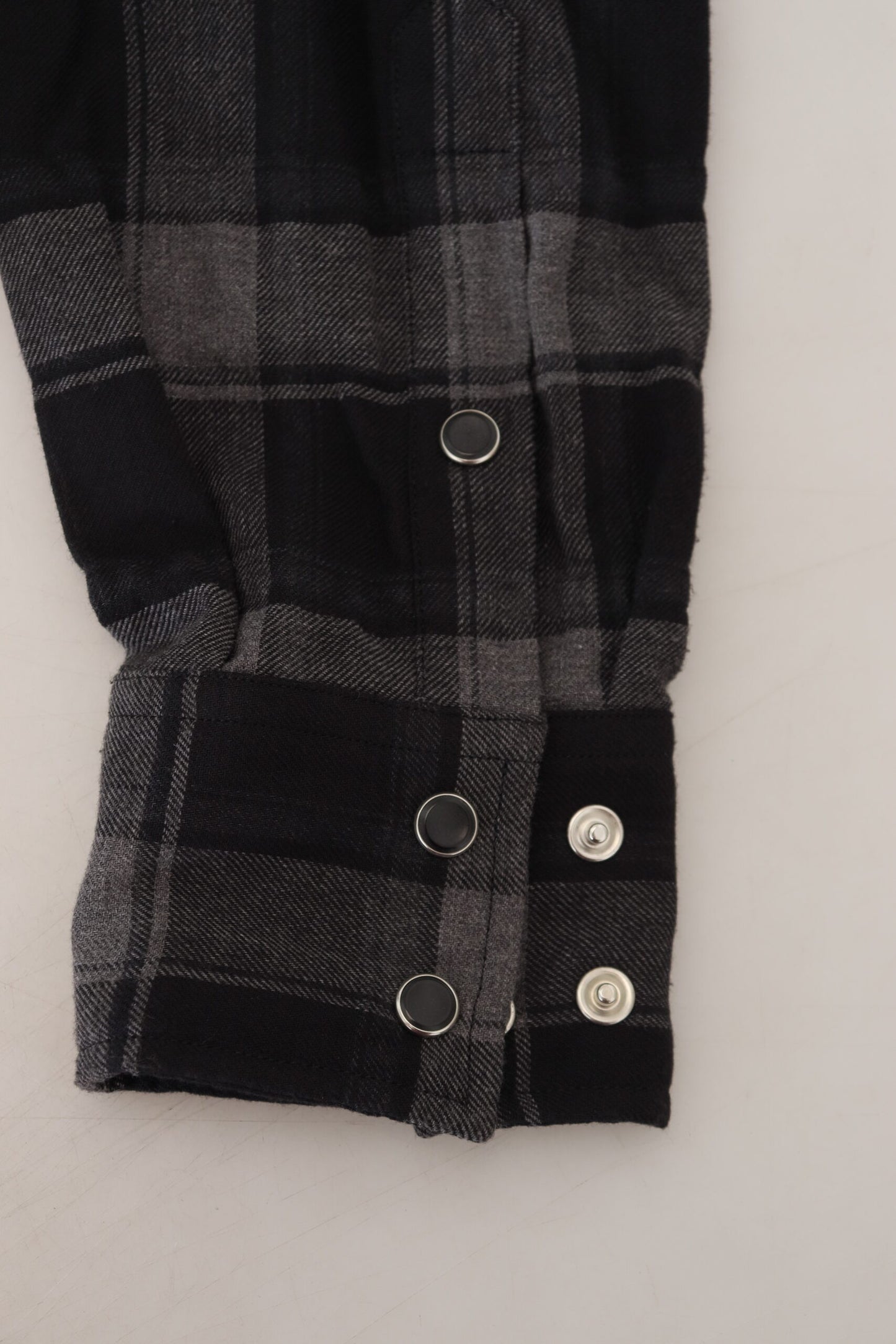 Schwarz Gray Check Herren Langarmhemd