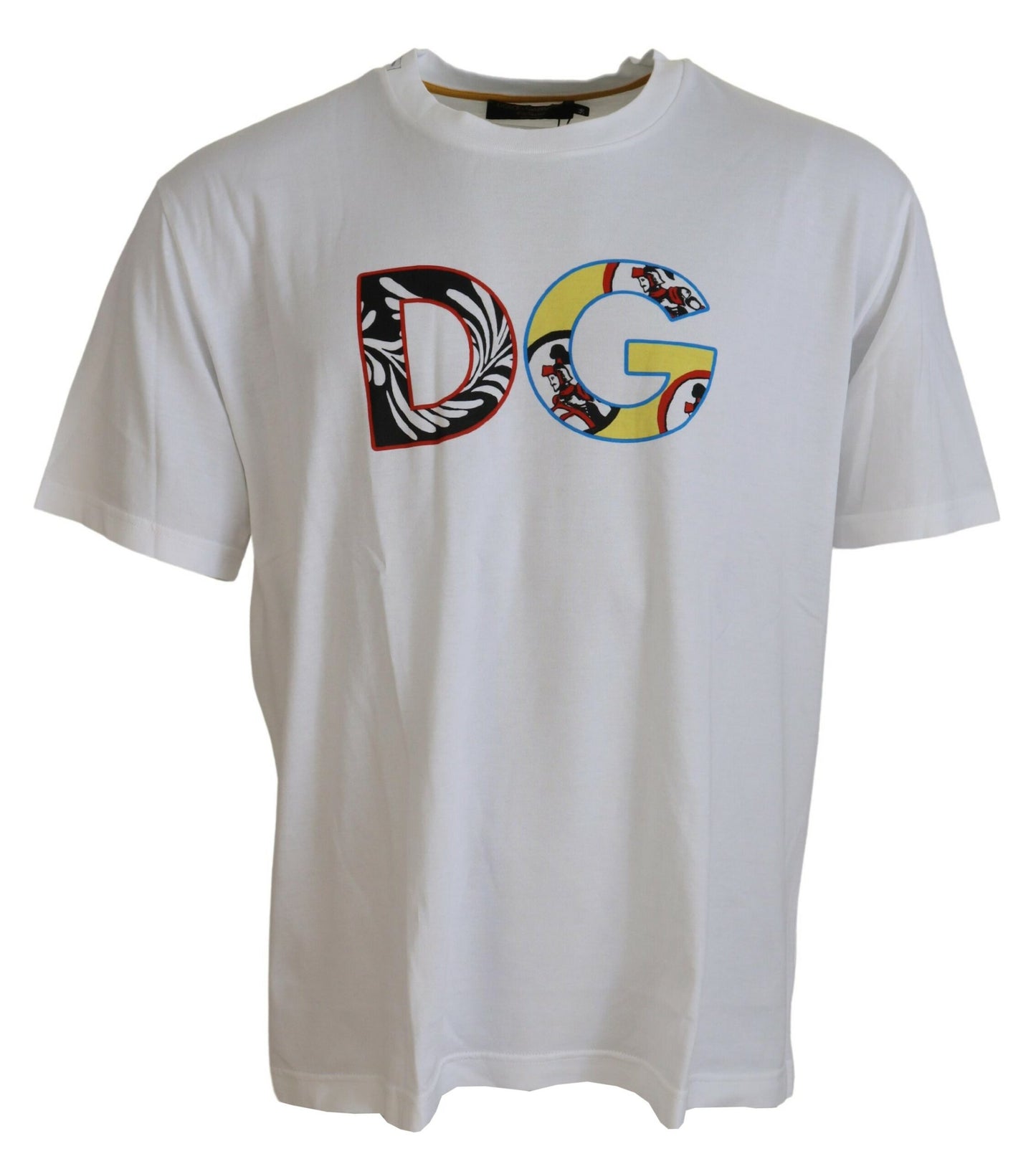 Weißes Carretto Baumwoll-T-Shirt mit kurzen Ärmeln