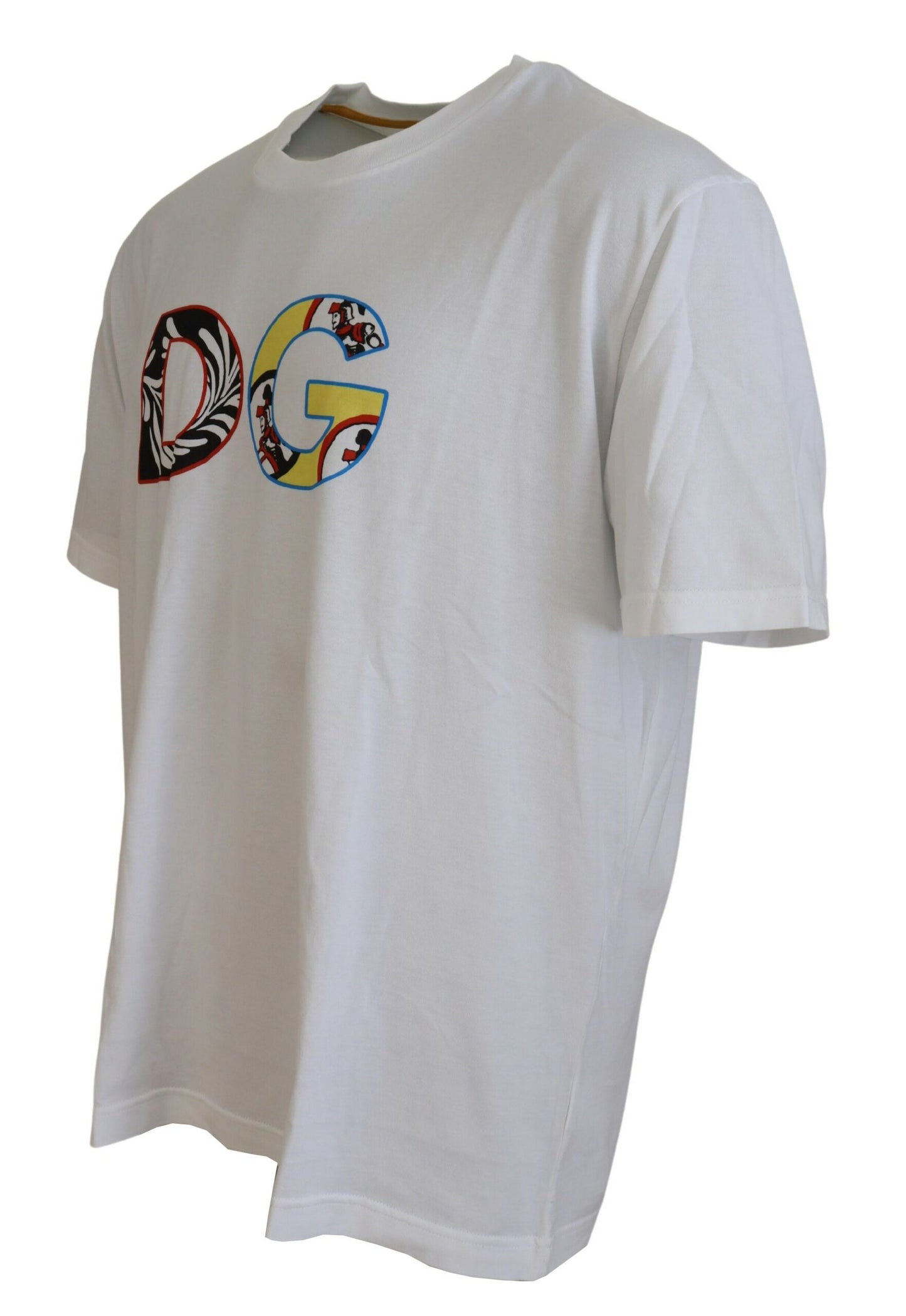 Weißes Carretto Baumwoll-T-Shirt mit kurzen Ärmeln