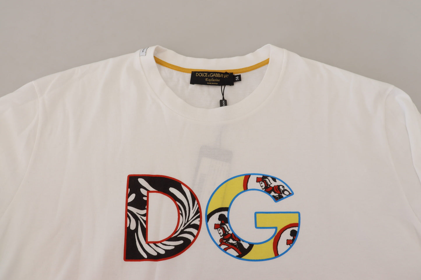 Weißes Carretto Baumwoll-T-Shirt mit kurzen Ärmeln