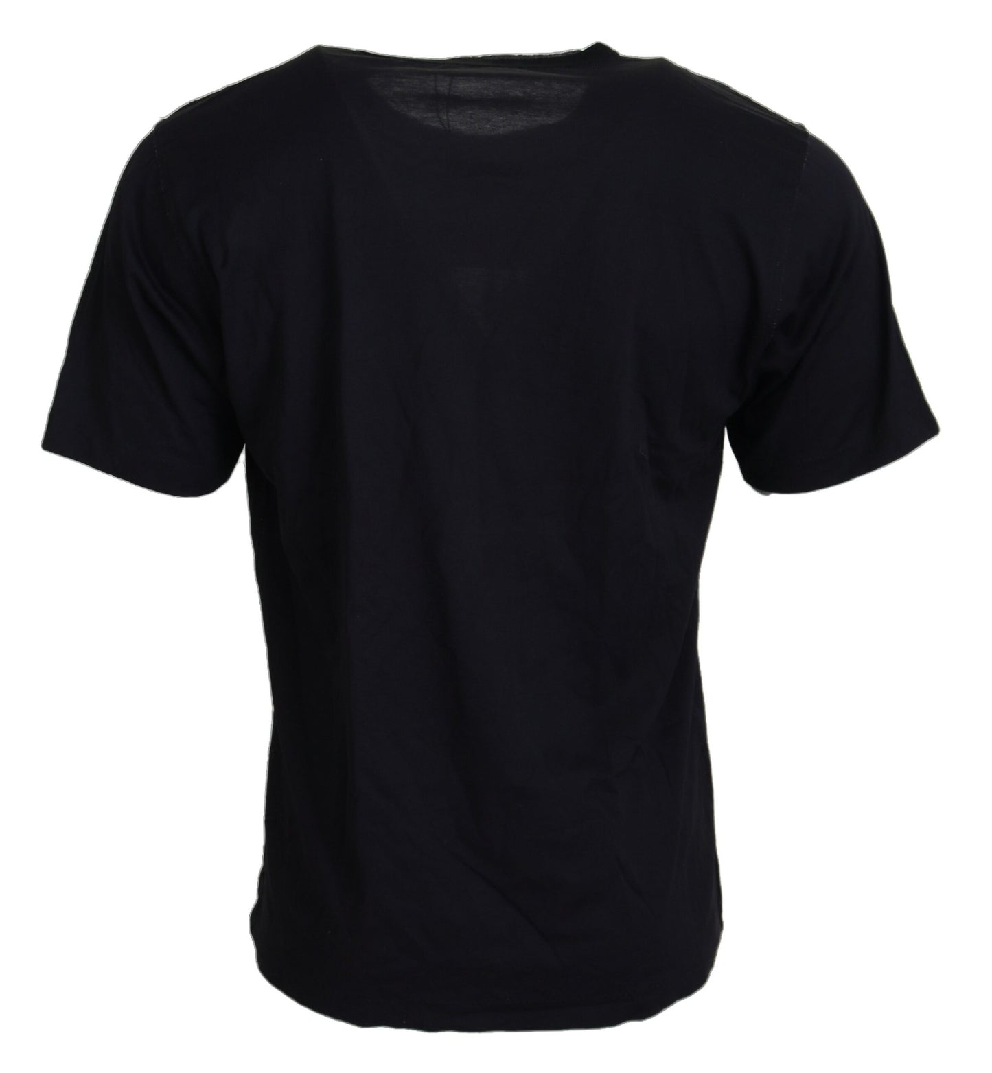 Schwarzes bedrucktes T-Shirt mit Rundhalsausschnitt für Herren