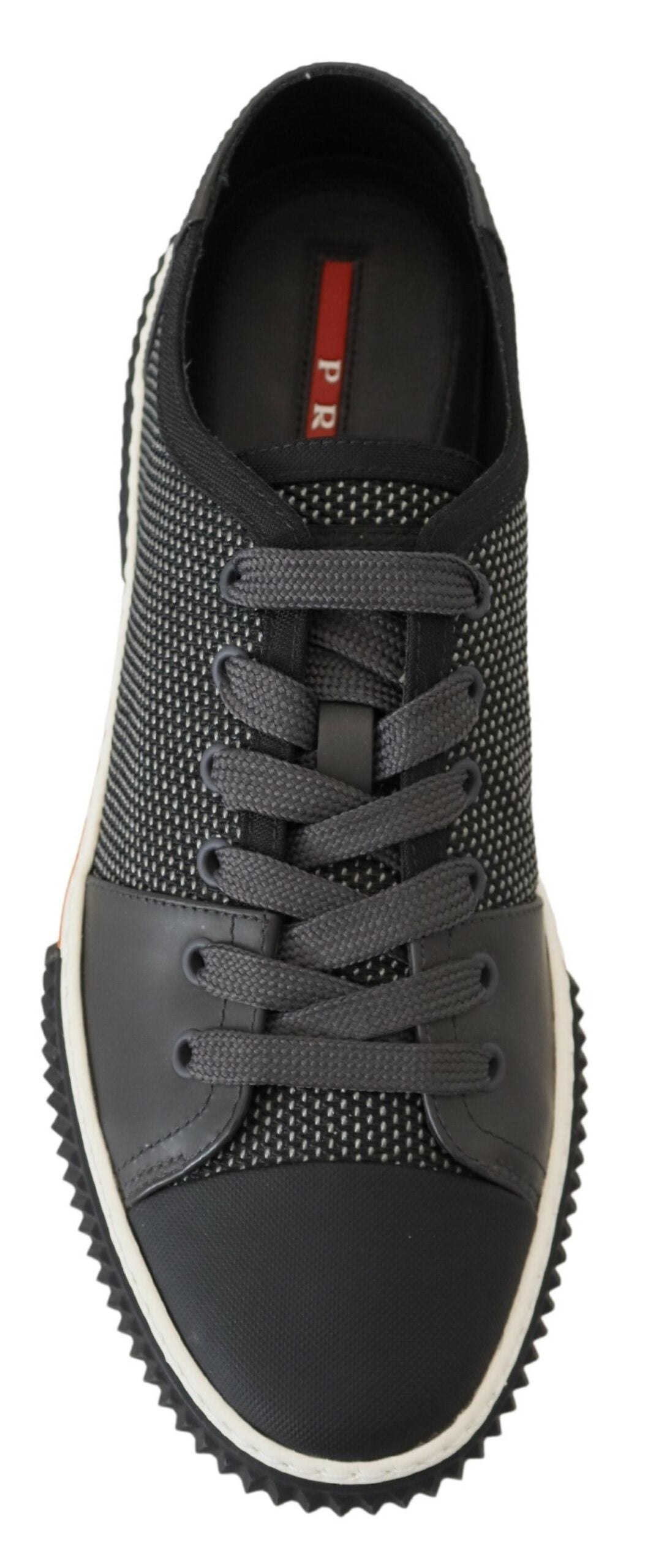 Graue Technische Mesh Leder Low Top Sneakers Schuhe
