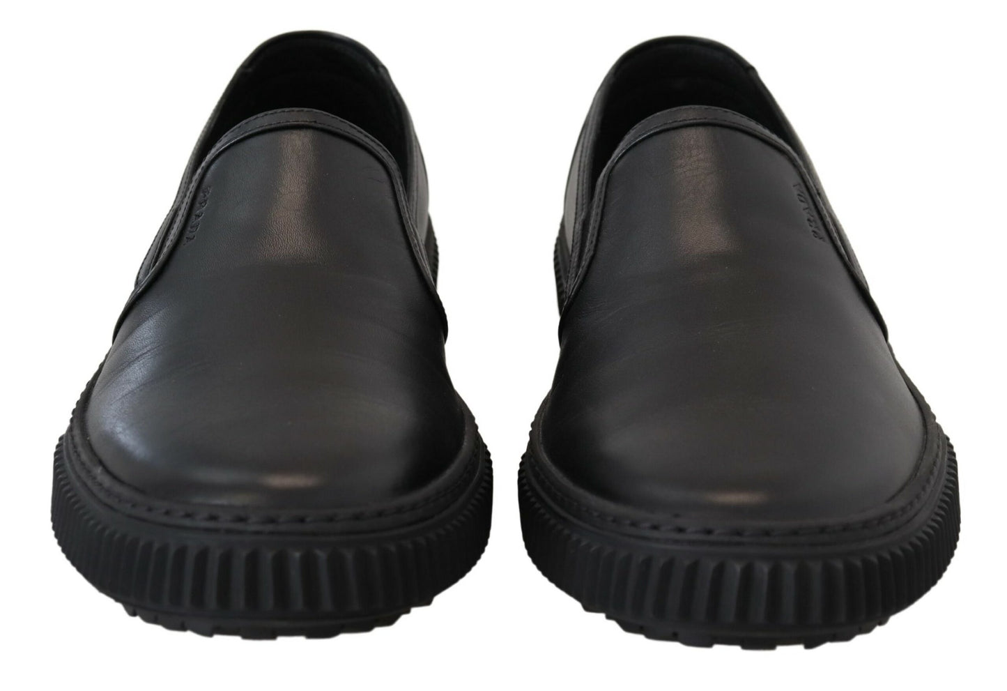 Schwarzer Stratus Leder Slip On Low Top Sneaker Schuhe