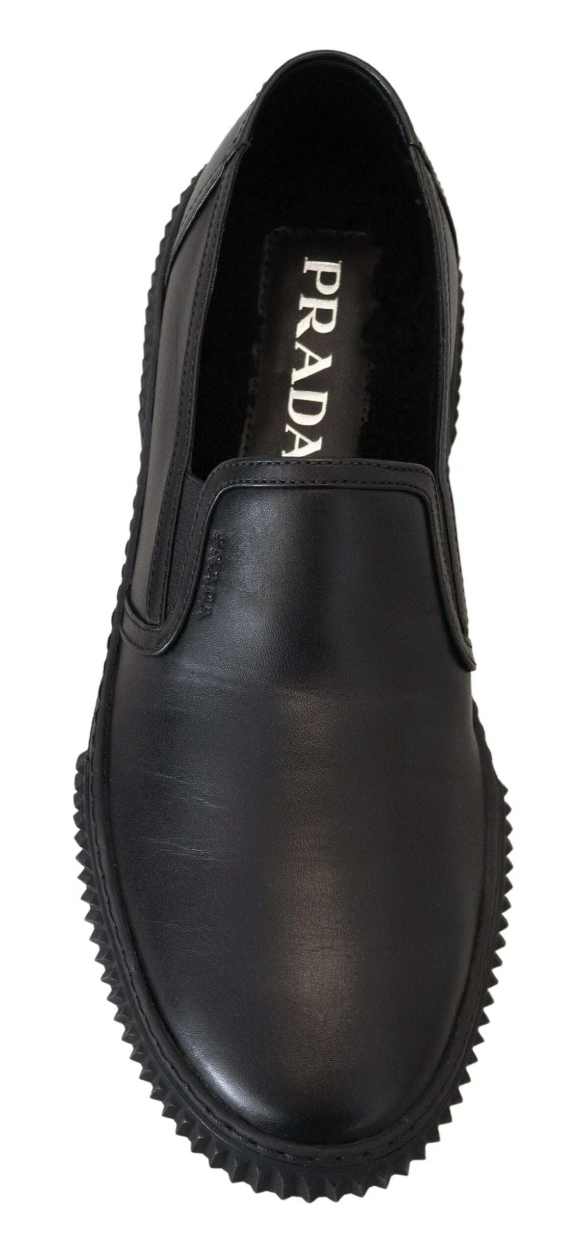 Schwarzer Stratus Leder Slip On Low Top Sneaker Schuhe
