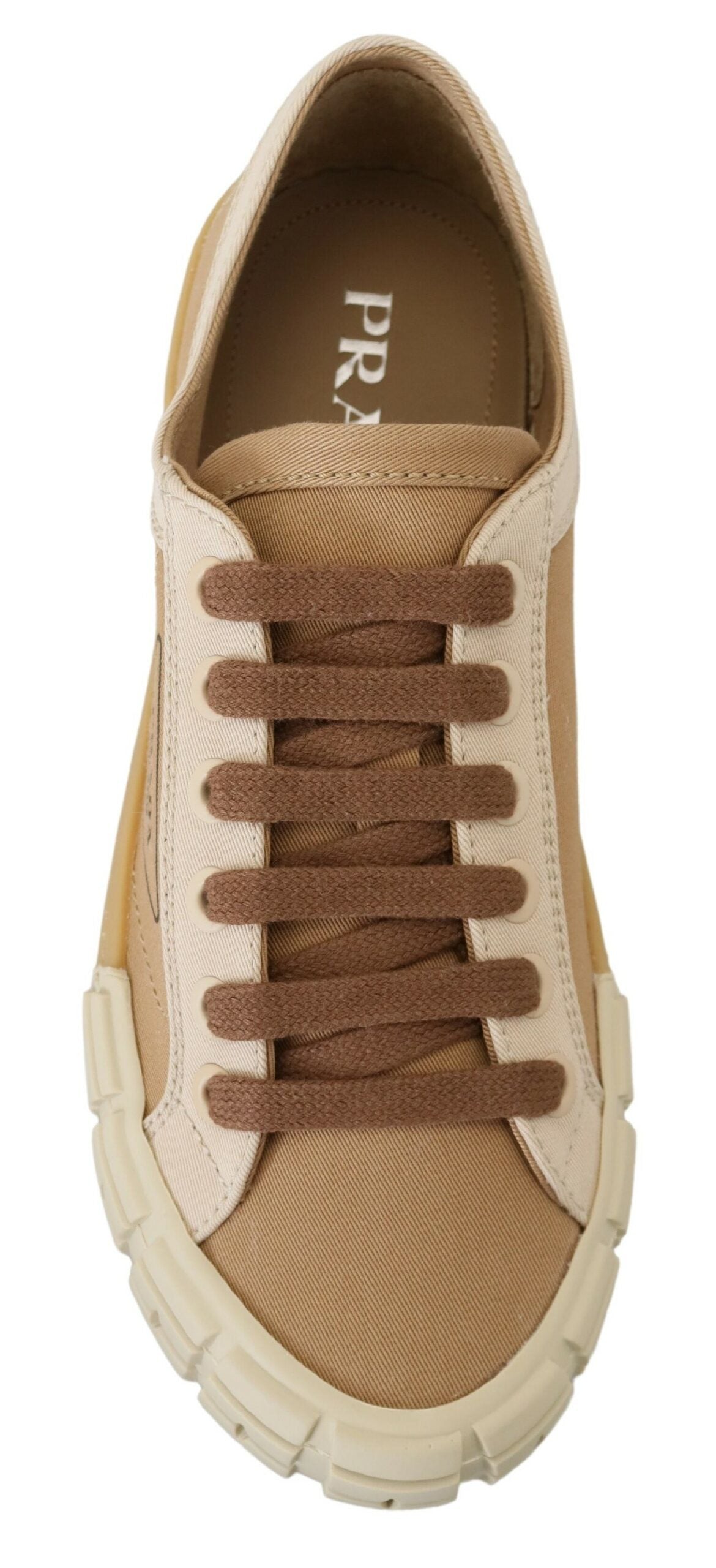 Braun Gabardine Bicol Low Top Turnschuhe Schuhe