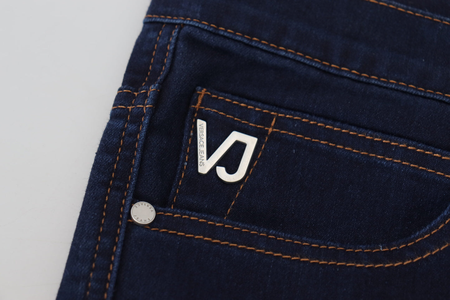 Dunkelblaue Baumwolle Straight Fit Herren Casual Denim Jeans