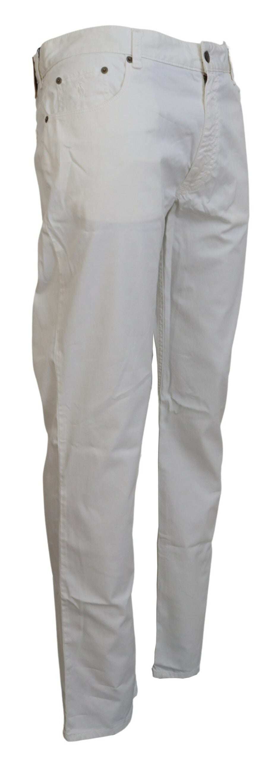 Elfenbeinfarbene Baumwolle Straight Fit Herren Denim Jeans