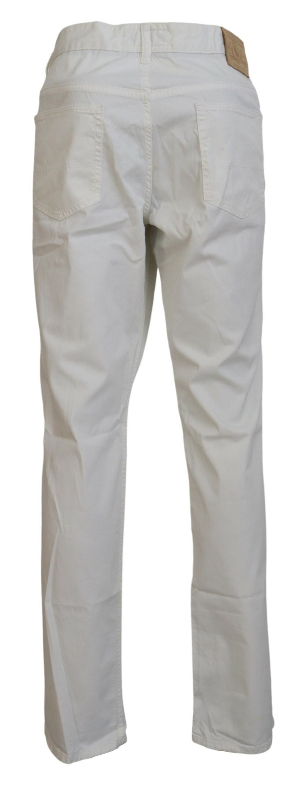 Elfenbeinfarbene Baumwolle Straight Fit Herren Denim Jeans