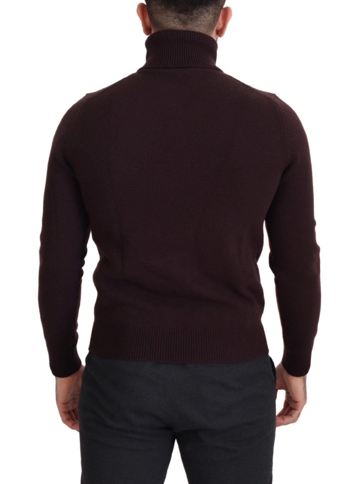 Pullover mit Rollkragen aus brauner Wolle