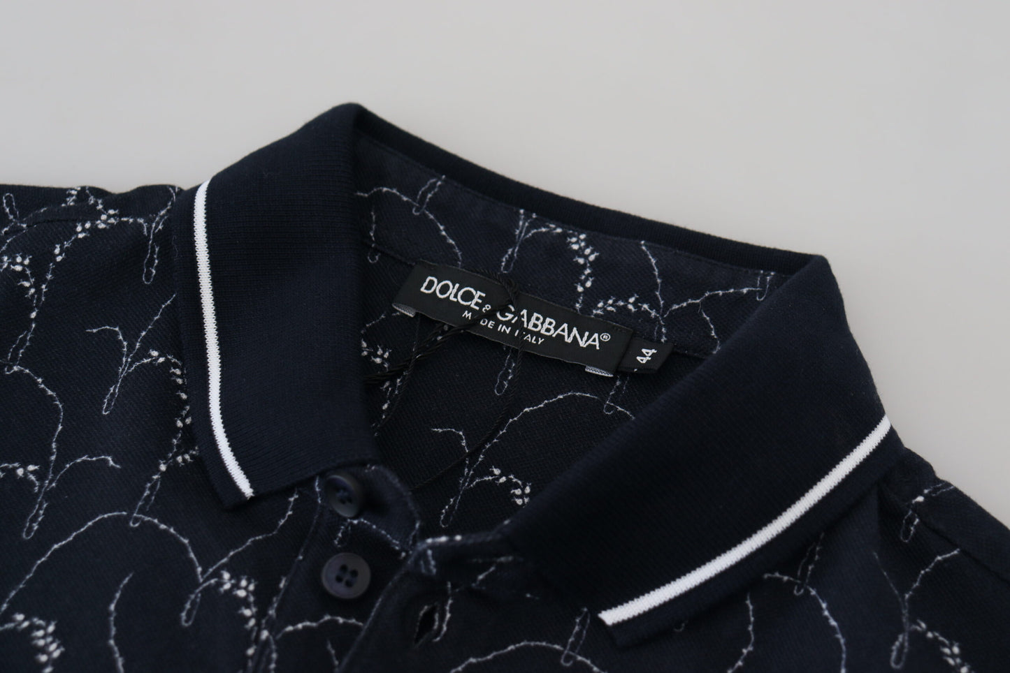 Blaues Kurzarm-Polo-T-Shirt mit Kronenkragen