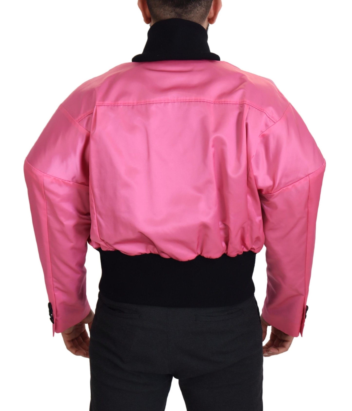 Nylon Rosa Männer Bomberjacke mit Reißverschluss