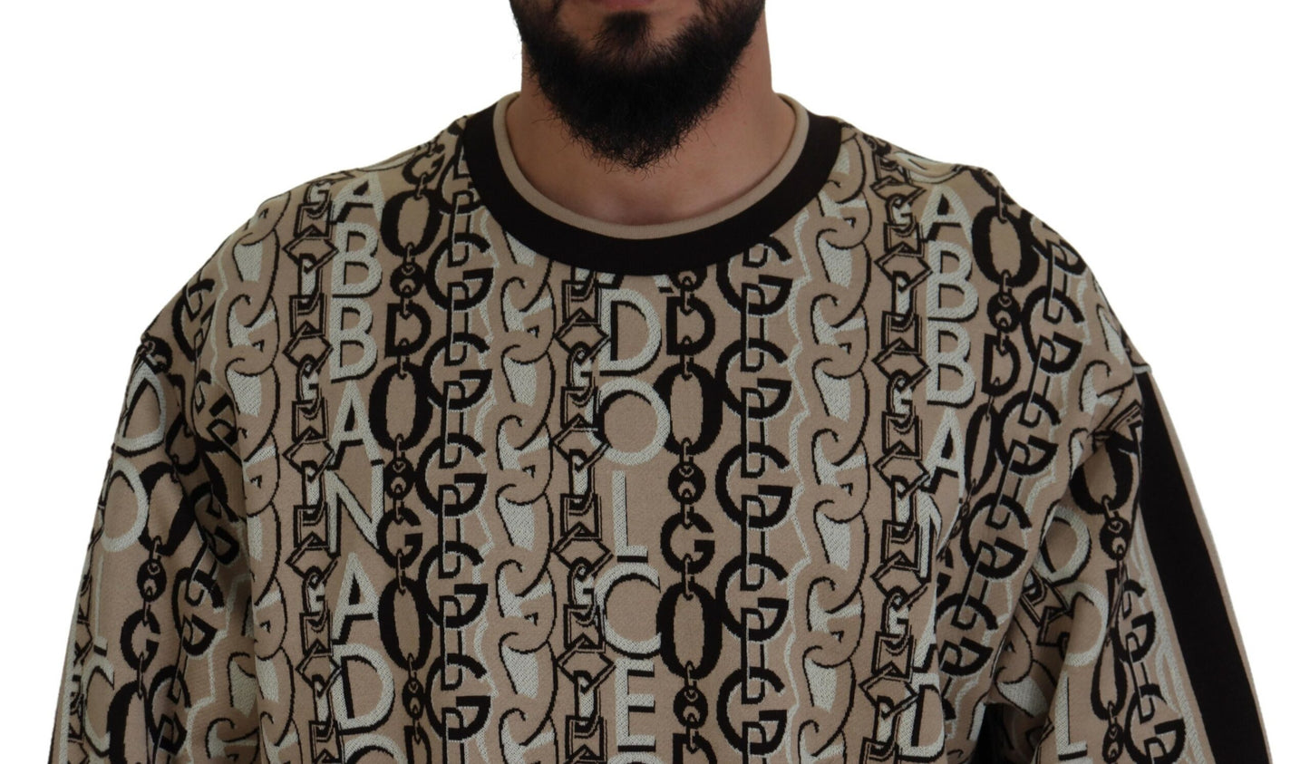 Beige Logo Mania Pullover aus Baumwolle