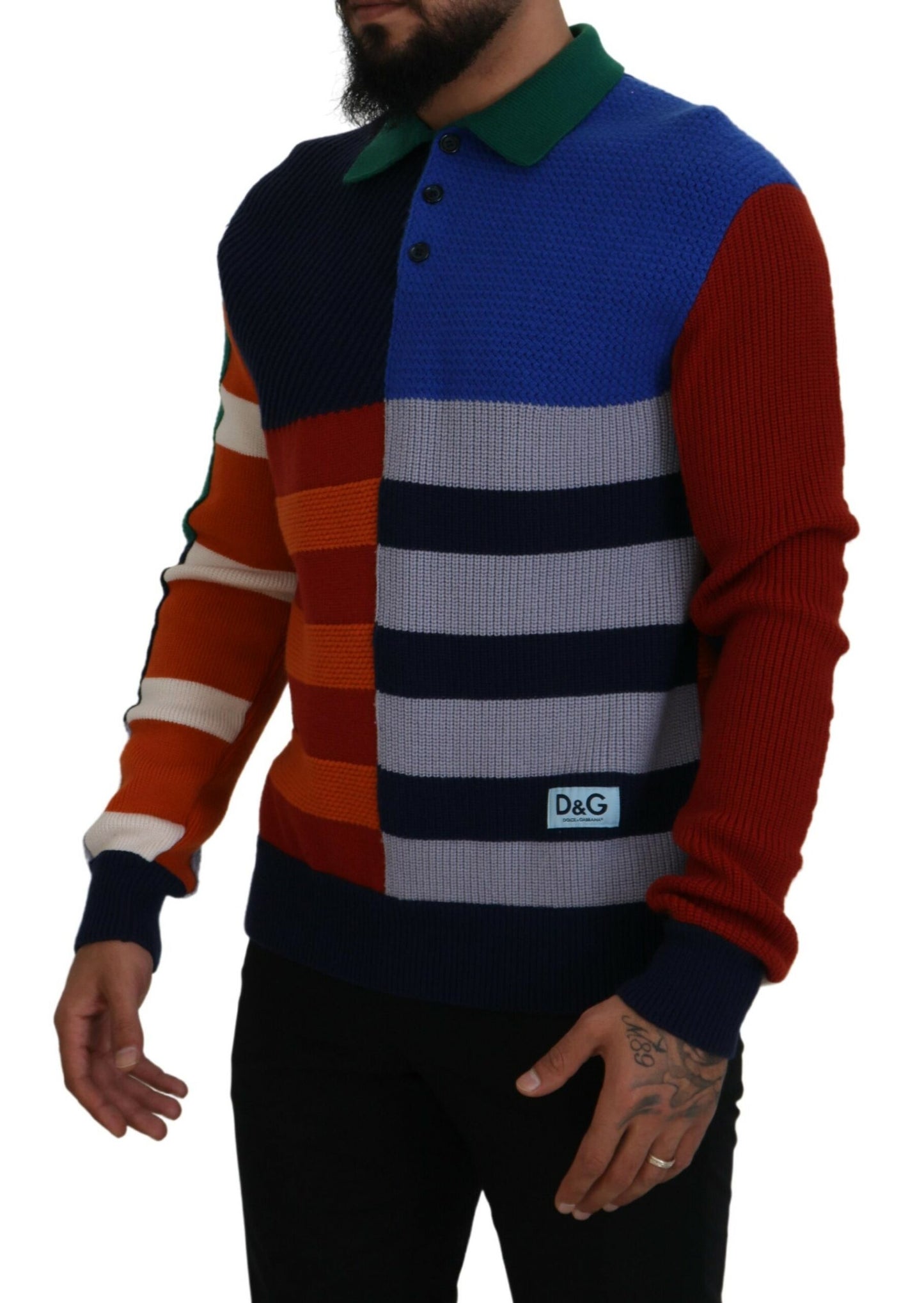 Mehrfarbig gestreifter Pullover aus Wolle