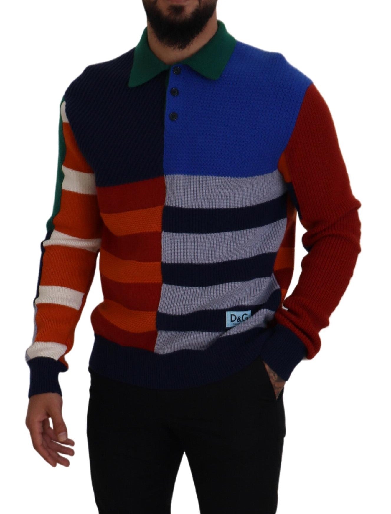 Mehrfarbig gestreifter Pullover aus Wolle