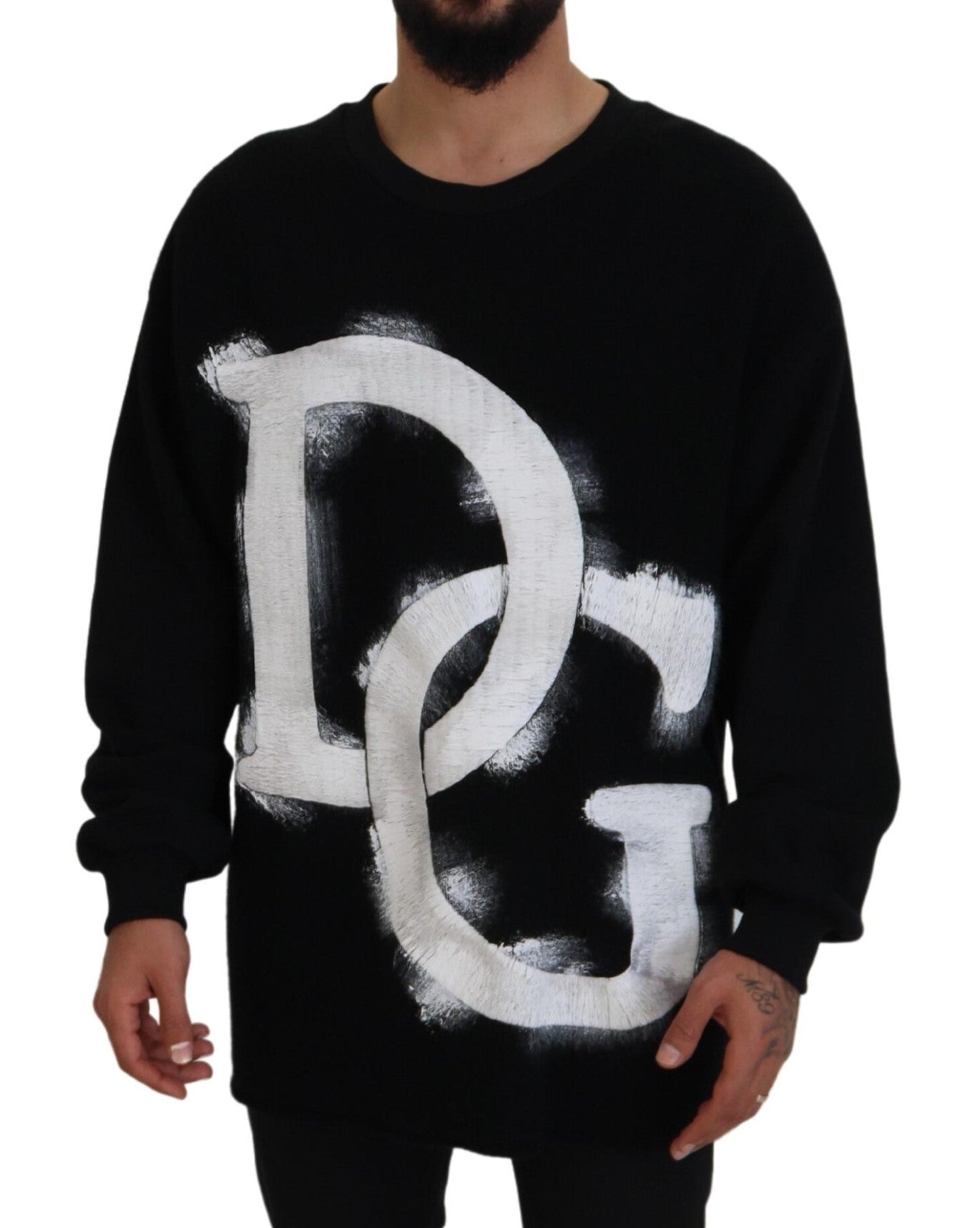 Schwarzer DG Logo Pullover aus Baumwolle