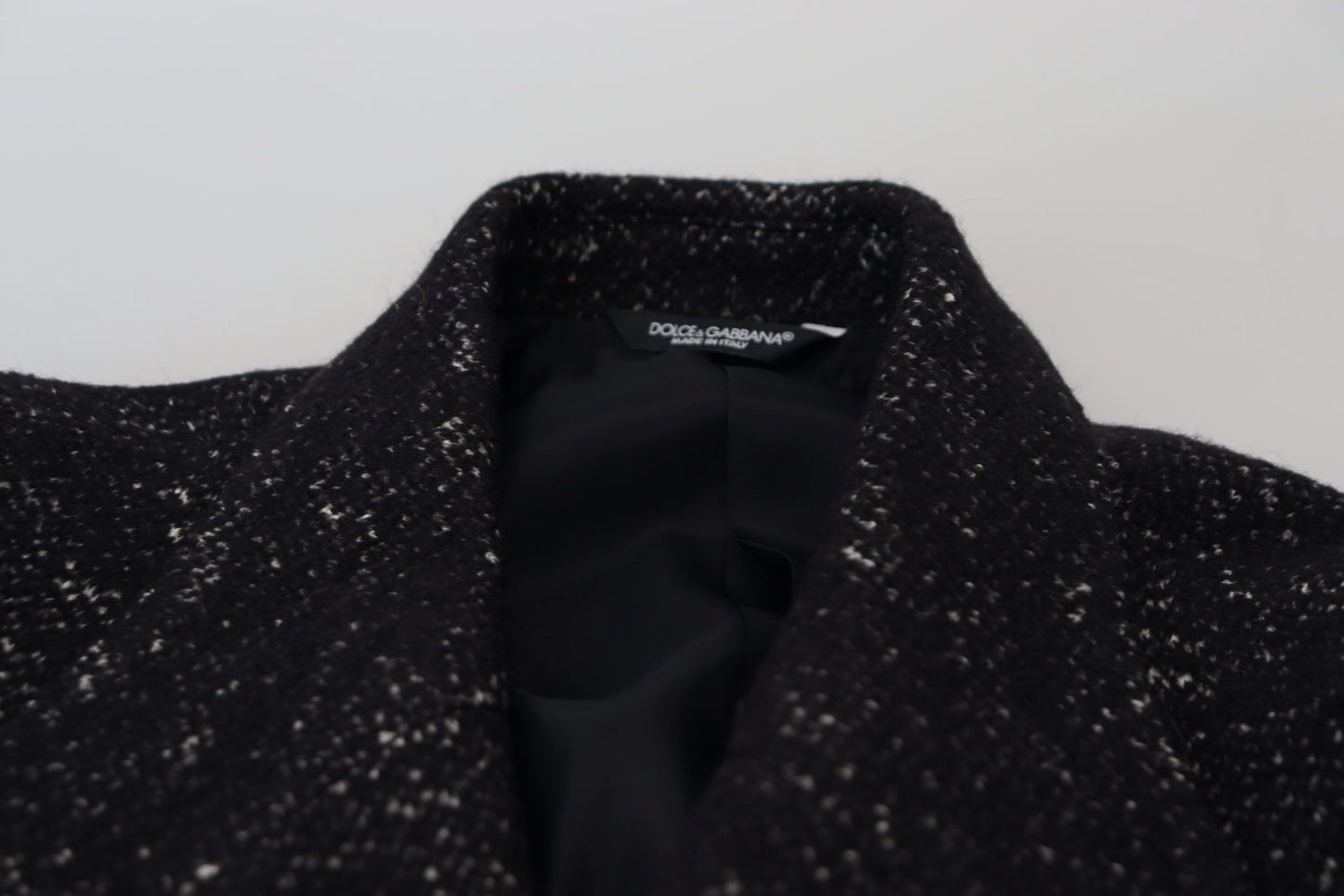 Schwarzer Wollmantel Zweireiher Herrenjacke