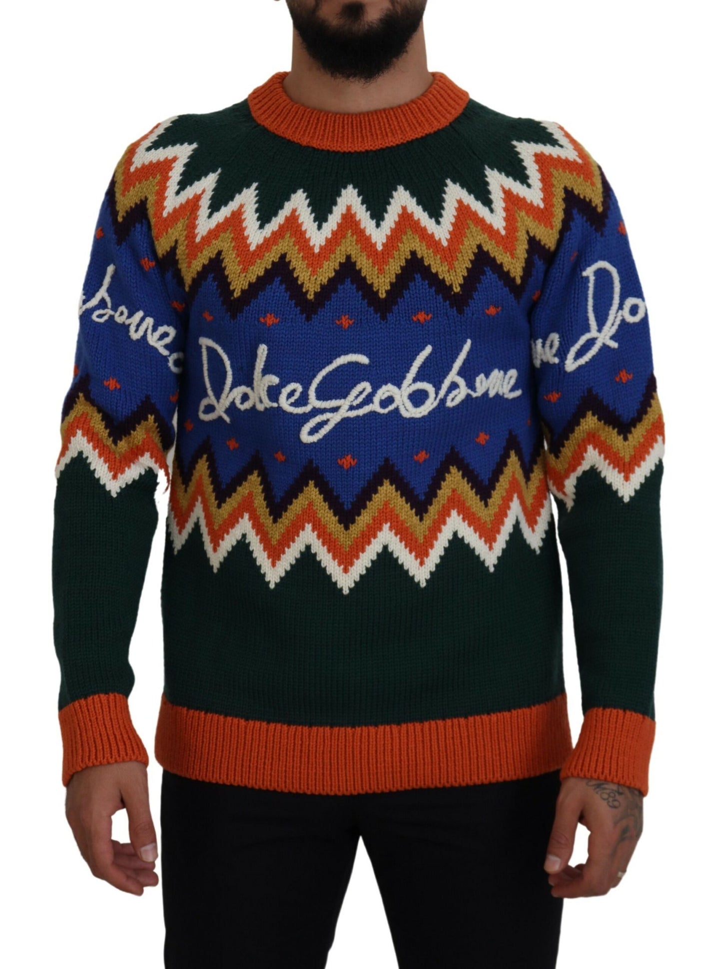 Multicolor Pullover aus Wollstrick