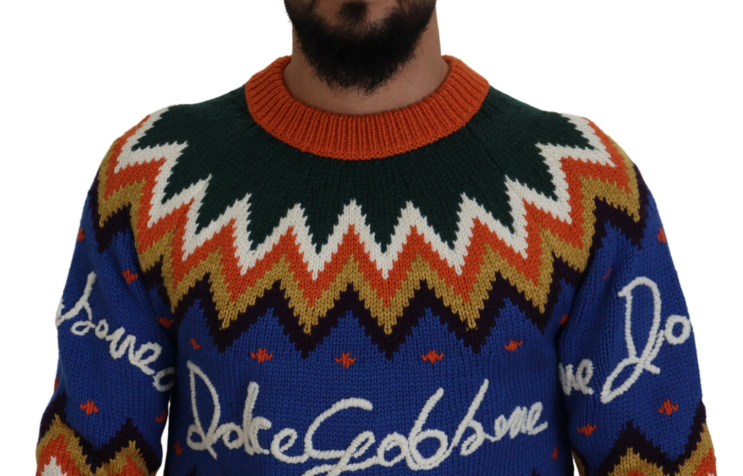 Multicolor Pullover aus Wollstrick