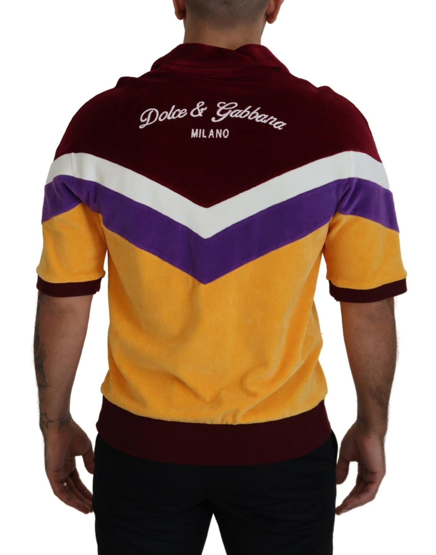 Multicolor Baumwoll-T-Shirt mit Kragen für Männer