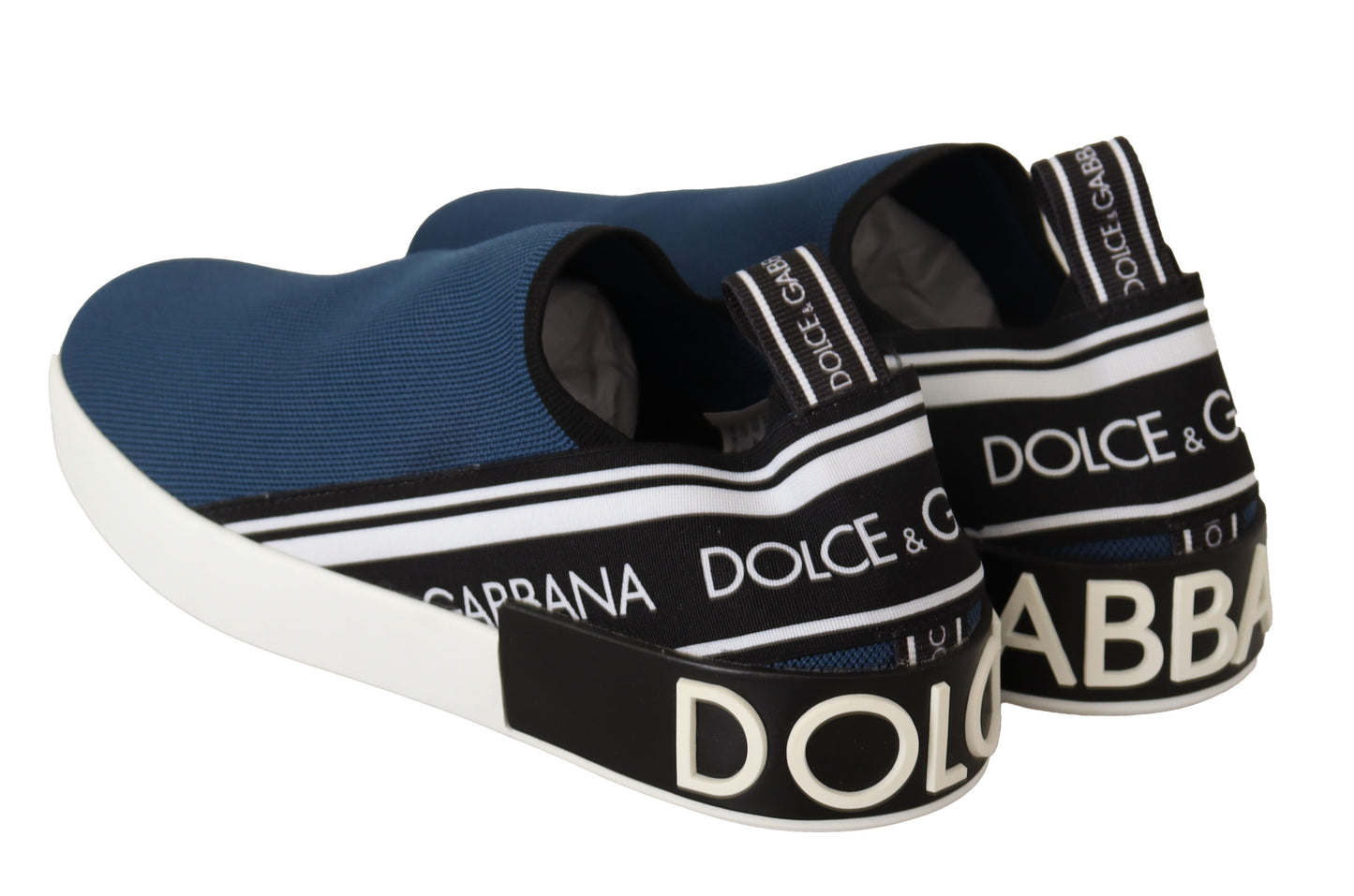 Blau Stretch Flats Logo Loafers Sneakers Schuhe