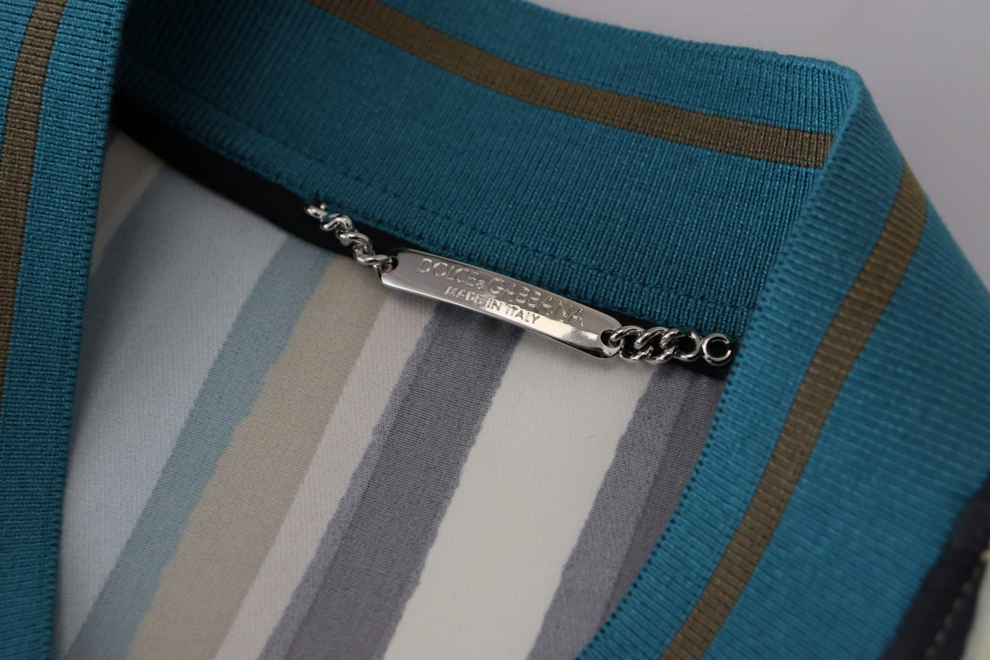 Multicolor Viskose-Streifen Jacke mit durchgehendem Reißverschluss