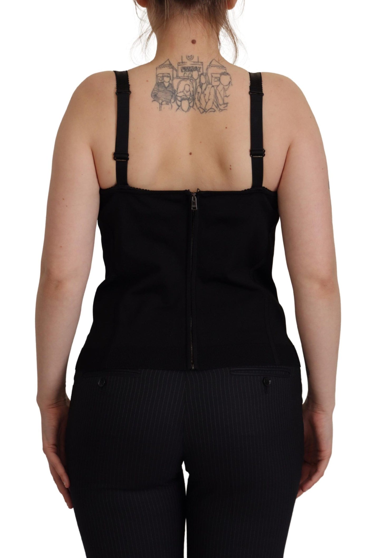 Ärmelloses Bustier Korsett Oberteil mit Reißverschluss