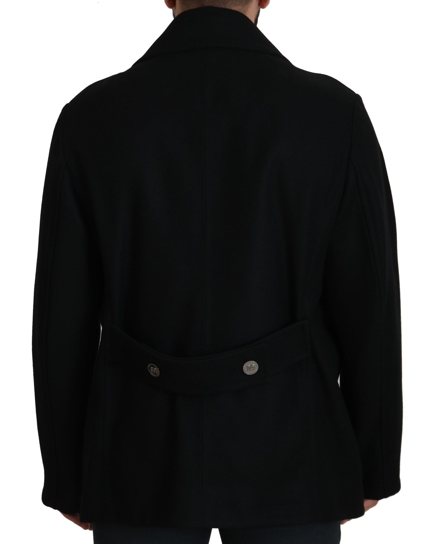 Schwarzer Trenchcoat aus Wolle Jacke