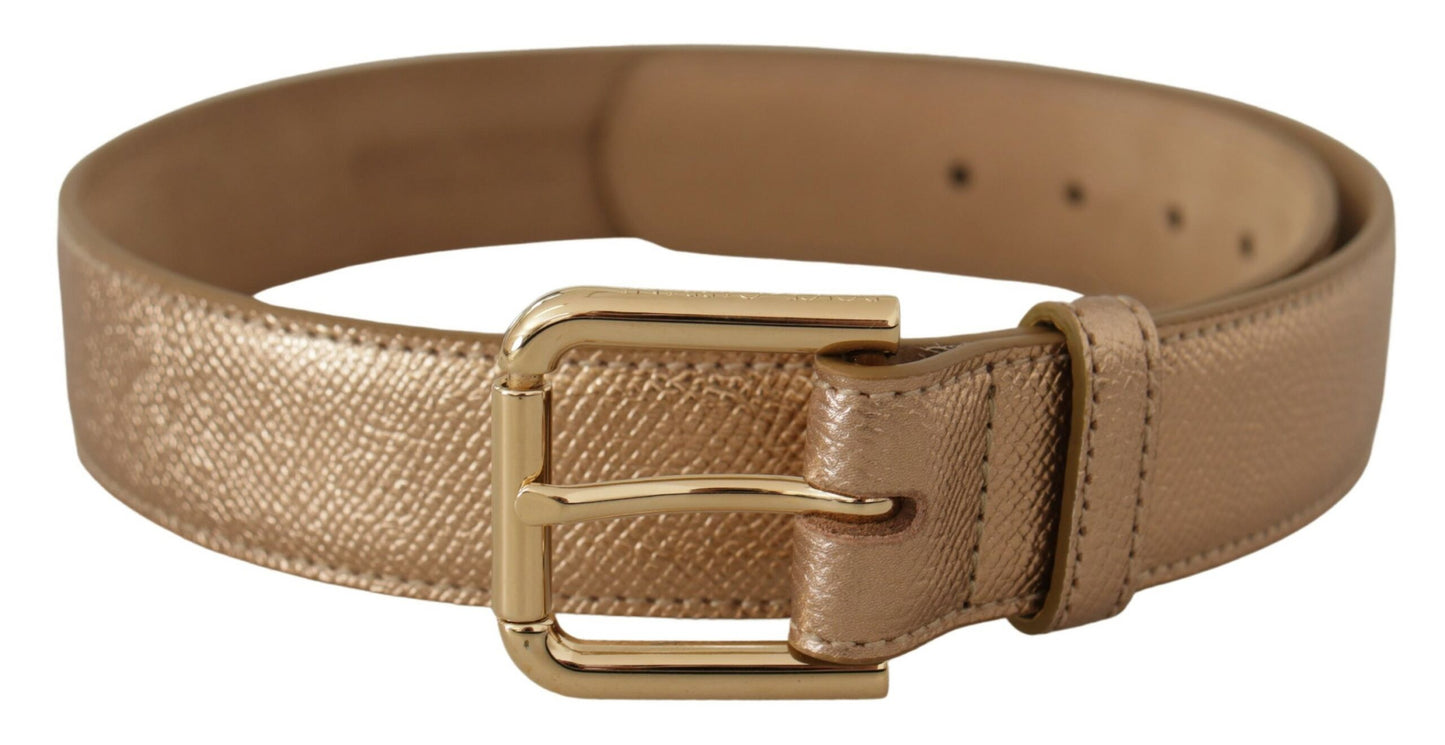 Rose Gold Leder Metallic Ton Metallschnalle Gürtel