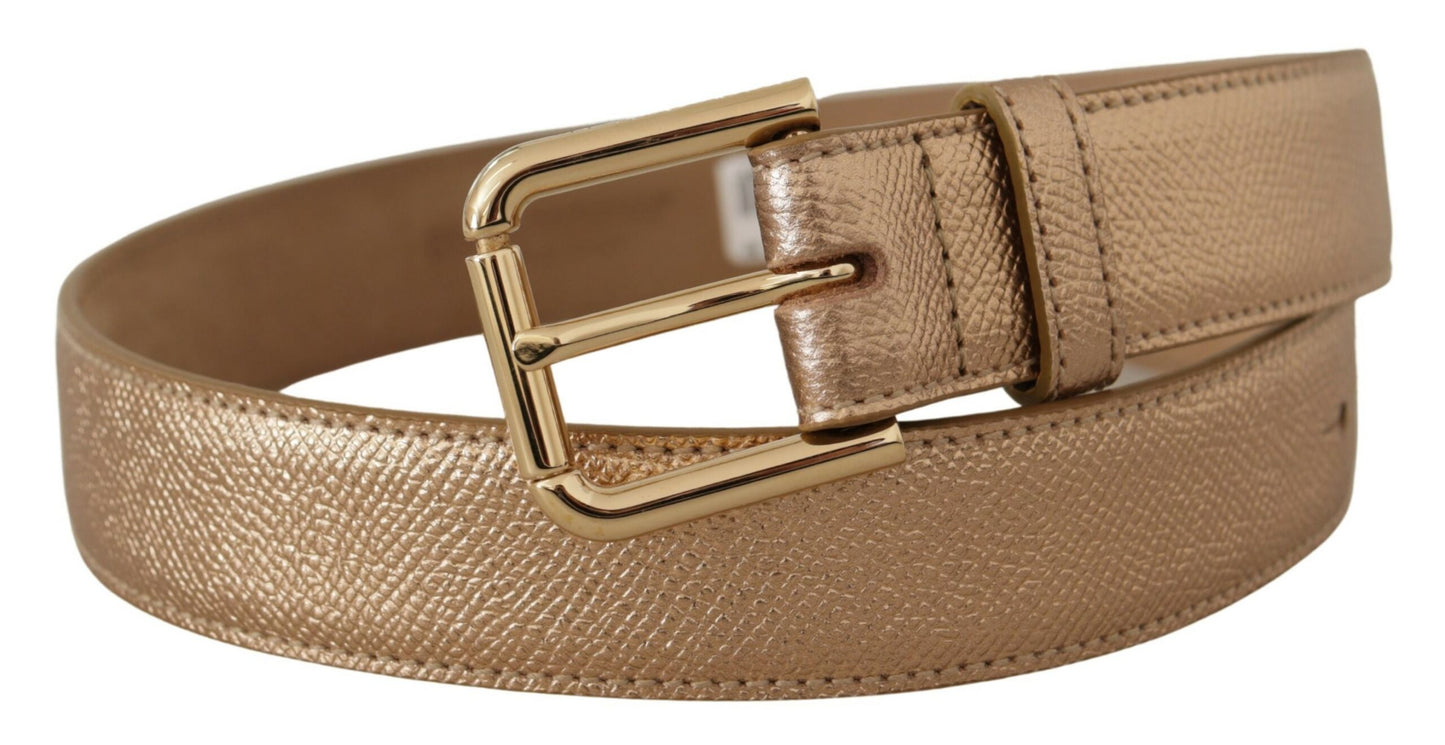 Rose Gold Leder Metallic Ton Metallschnalle Gürtel