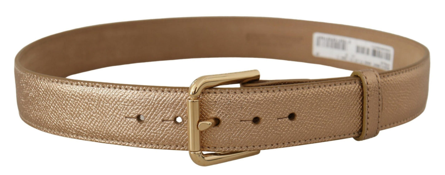 Rose Gold Leder Metallic Ton Metallschnalle Gürtel