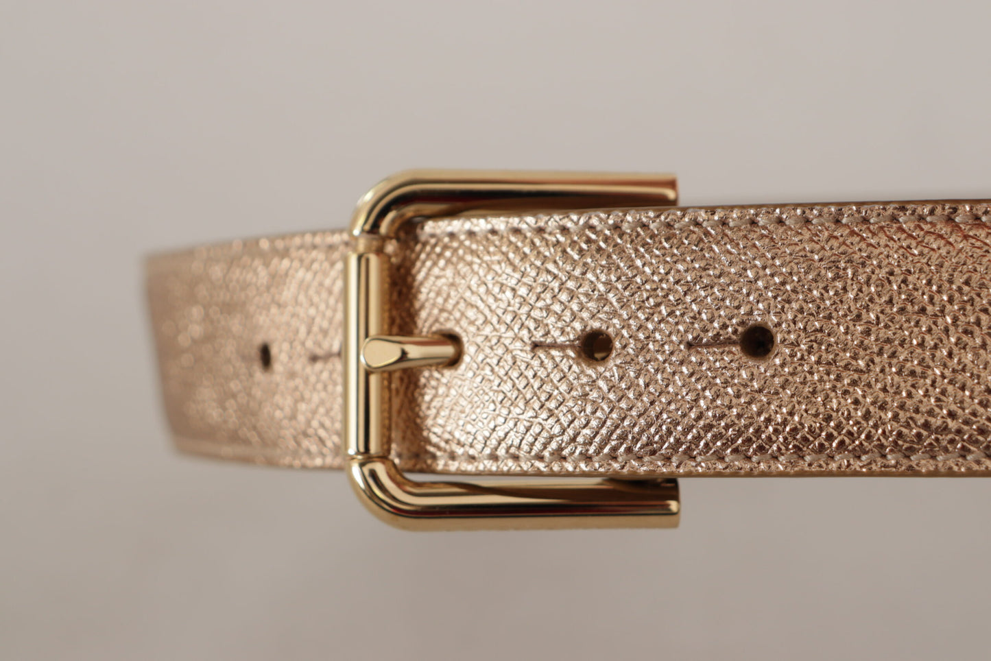 Rose Gold Leder Metallic Ton Metallschnalle Gürtel