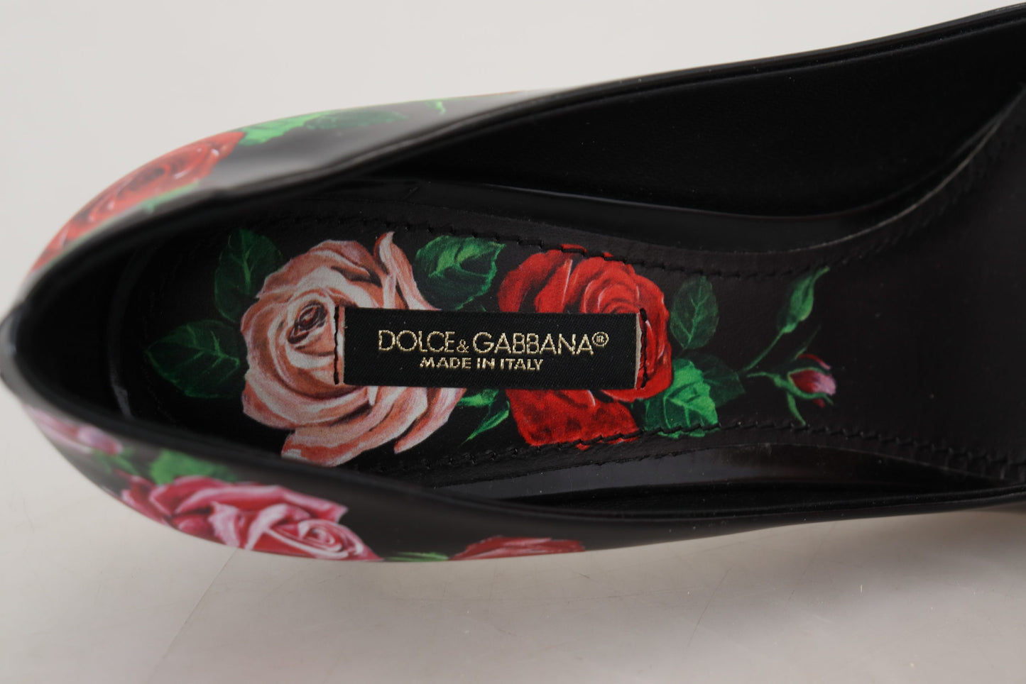 Schwarz Floral Print Crystal Heels Pumps Schuhe