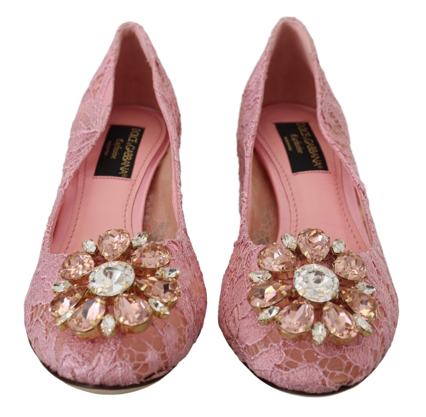 Rosa Taormina Spitze Kristall Pumps Pastell Schuhe