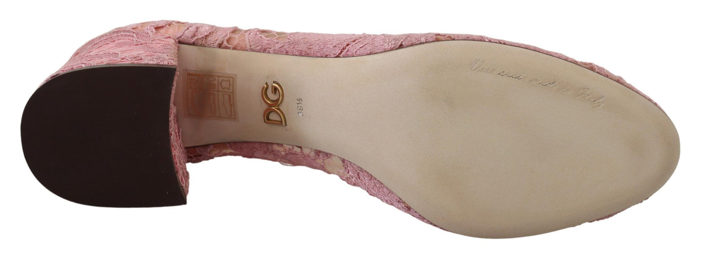 Rosa Taormina Spitze Kristall Pumps Pastell Schuhe