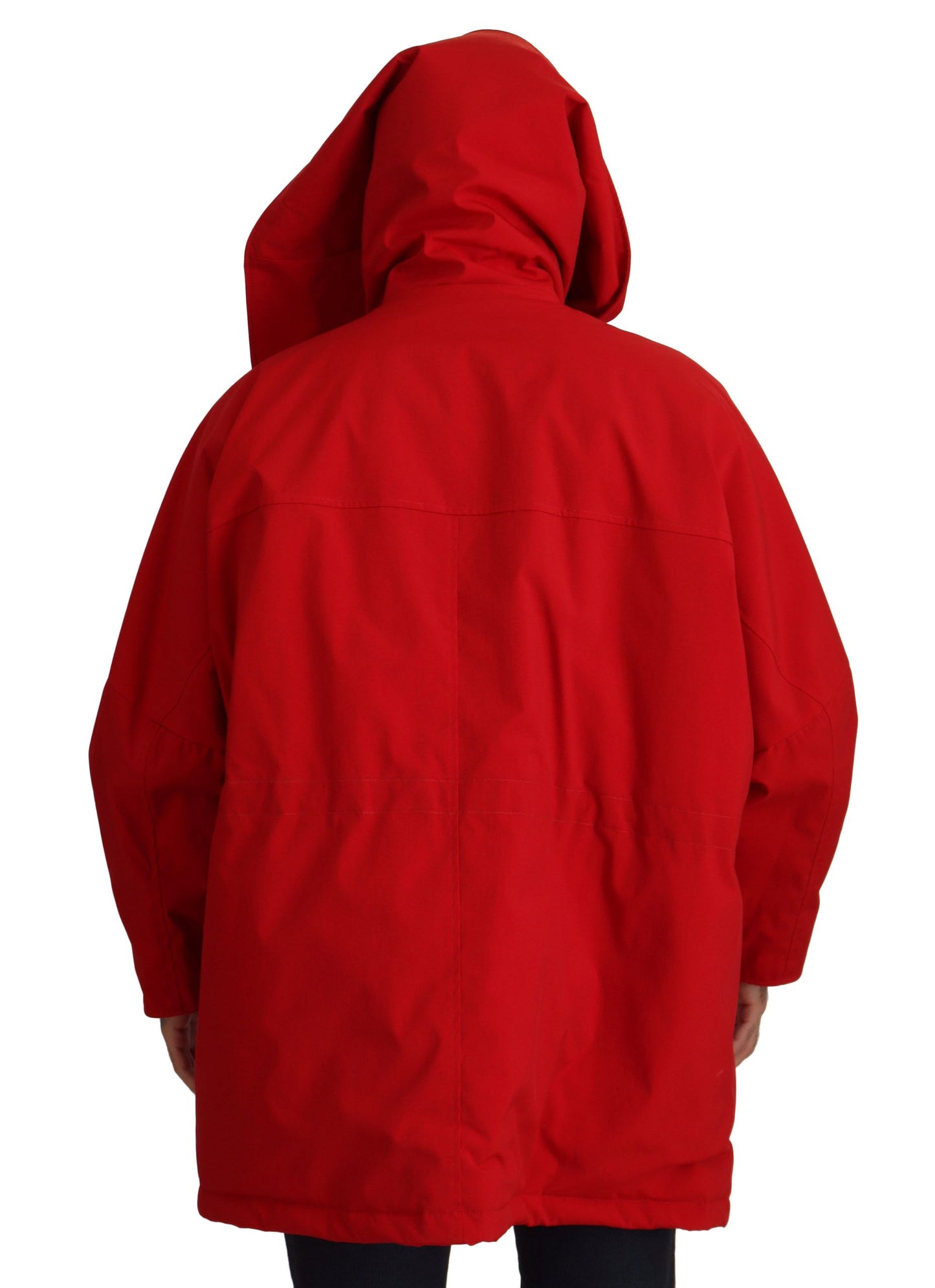 Rote Polyester Windbreaker Jacke mit durchgehendem Reißverschluss