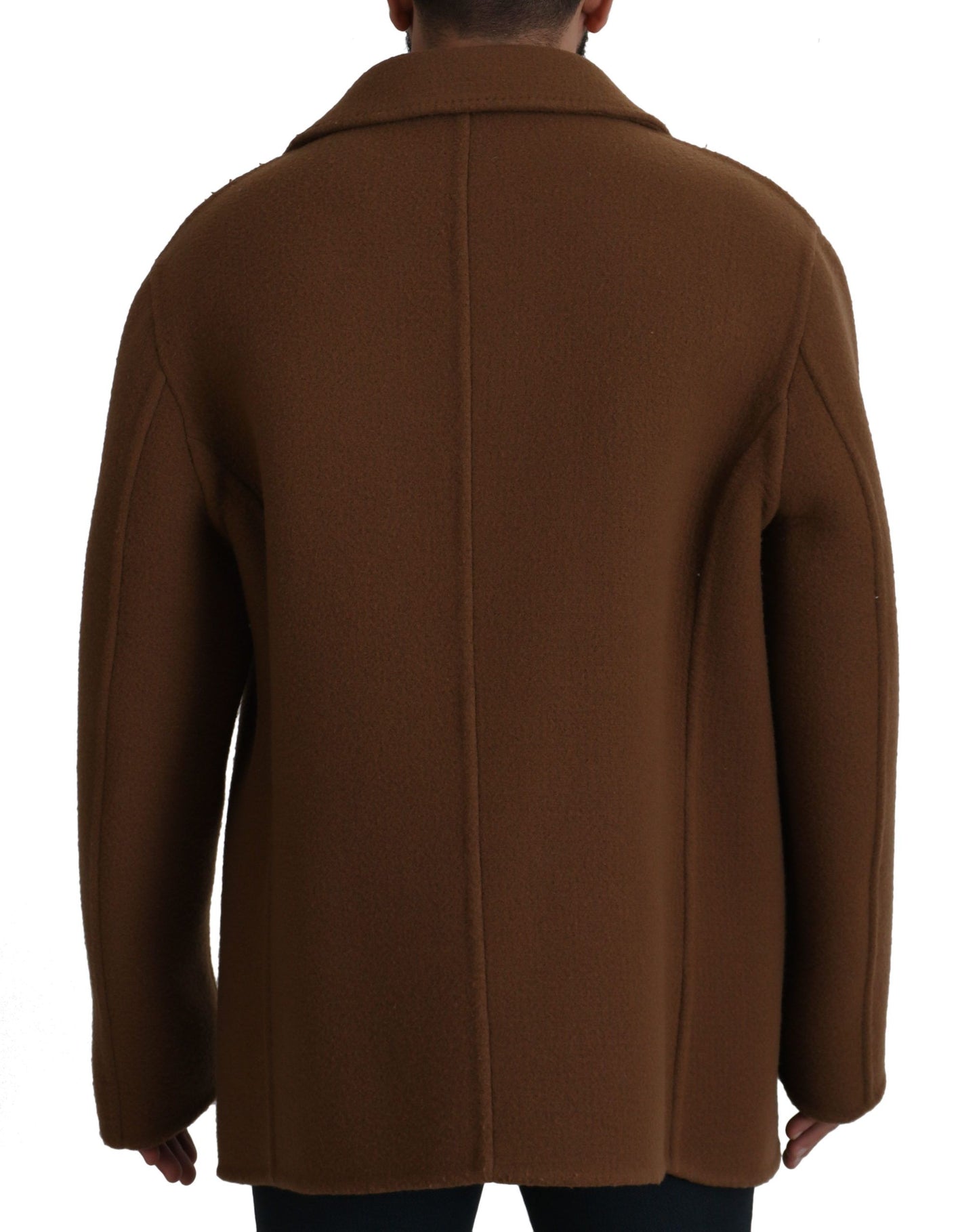 Brauner Nylonmantel Zweireiher Jacke