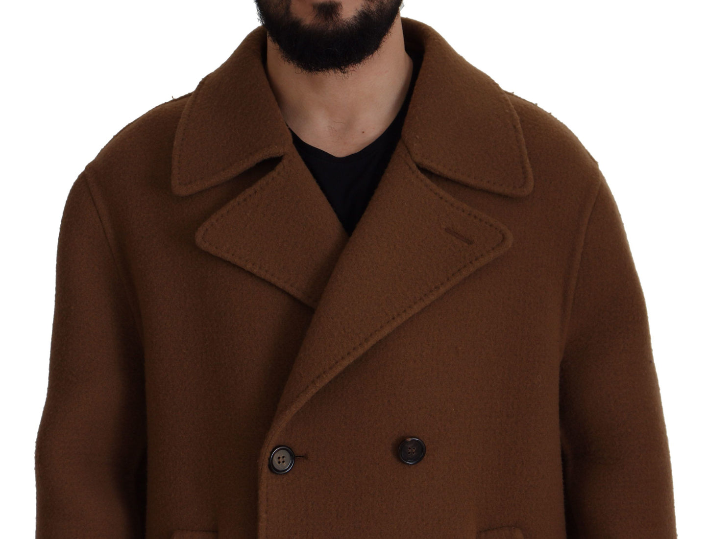 Brauner Nylonmantel Zweireiher Jacke