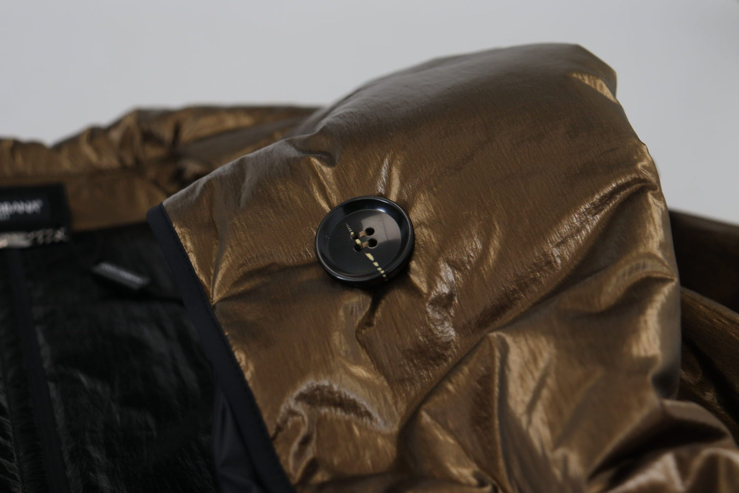 Bronze Nylon Kragen Double Breasted Jacke