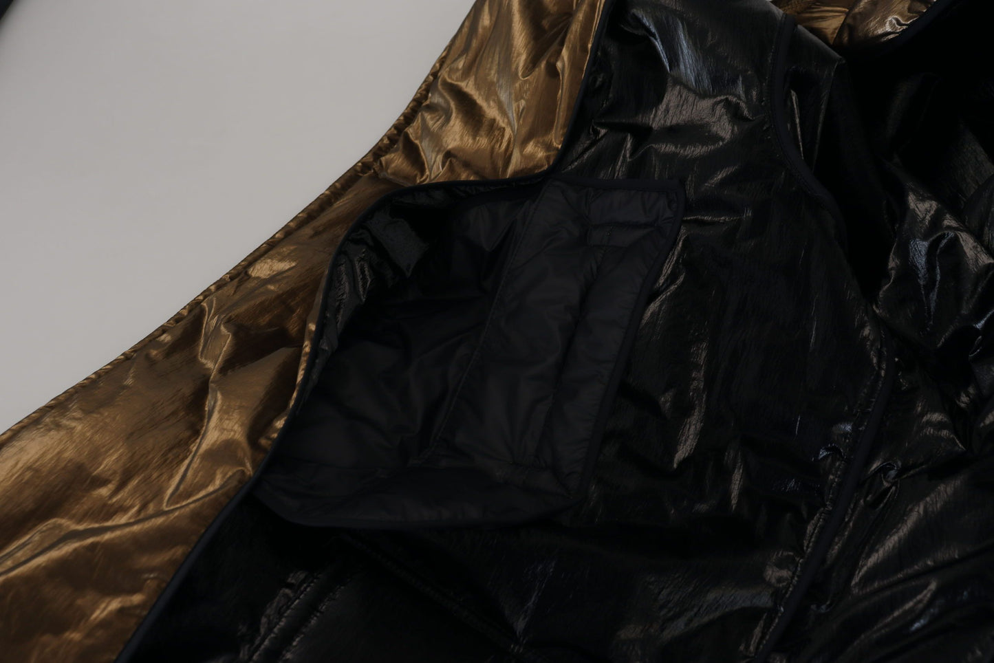 Bronze Nylon Kragen Double Breasted Jacke