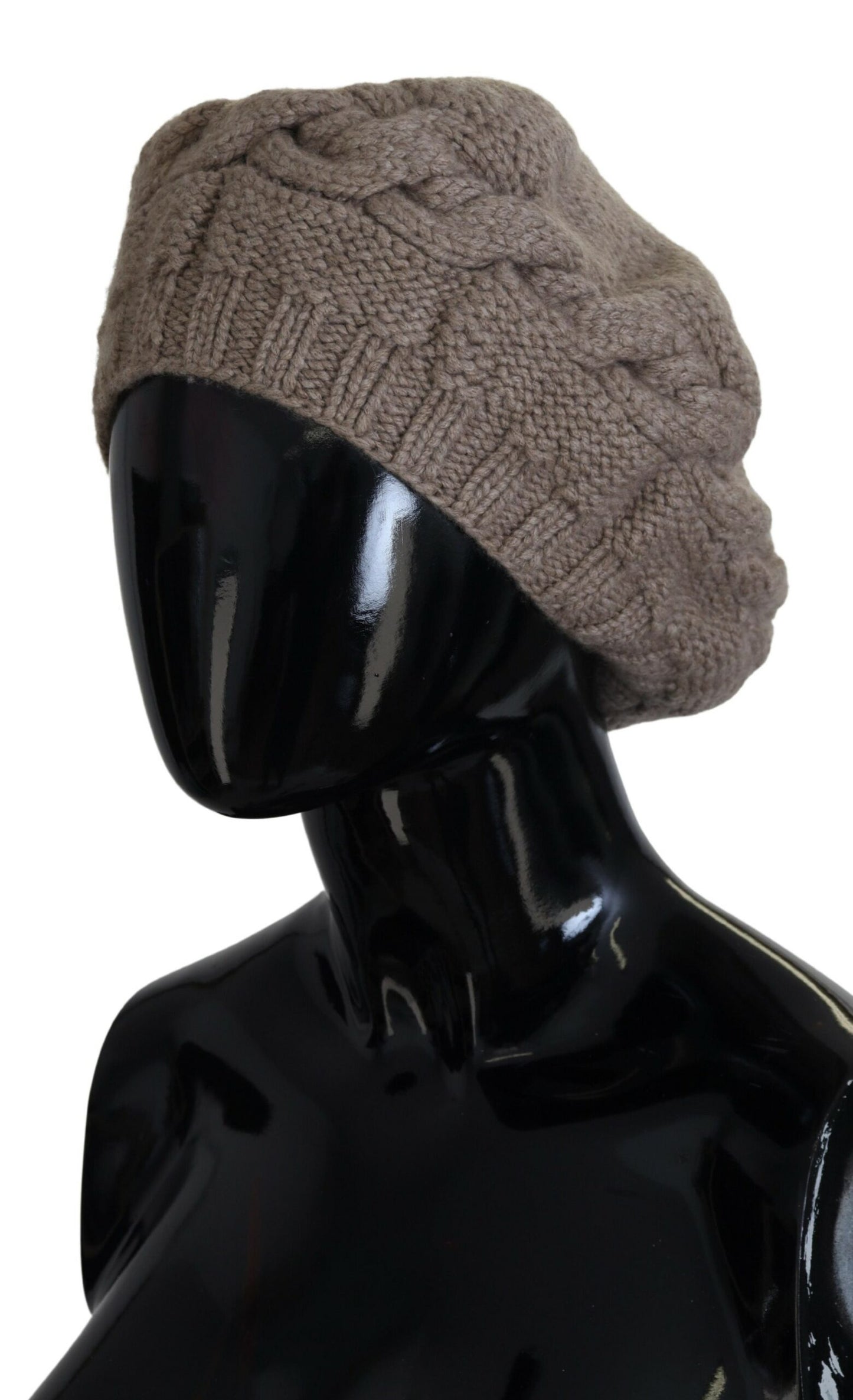 Braun Kaschmir stricken Frauen Winter Beanie Mütze Hut