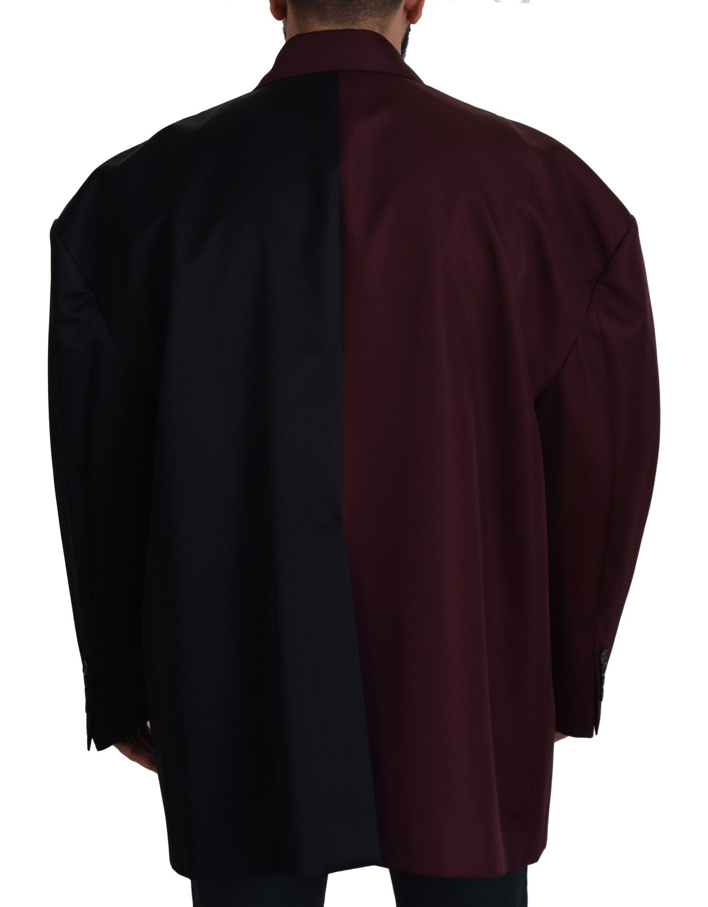 Zweireihige Jacke aus Polyester in Bordeaux