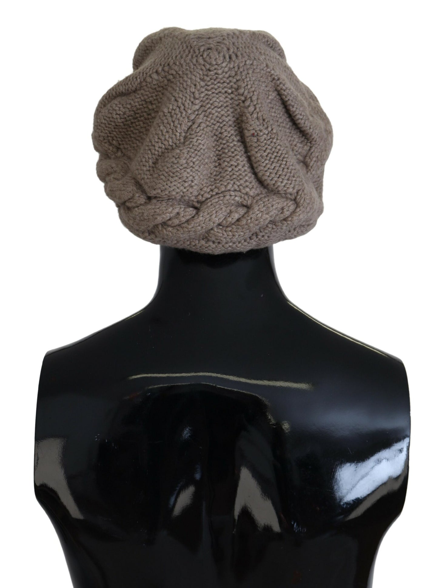 Braun Kaschmir stricken Frauen Winter Beanie Mütze Hut
