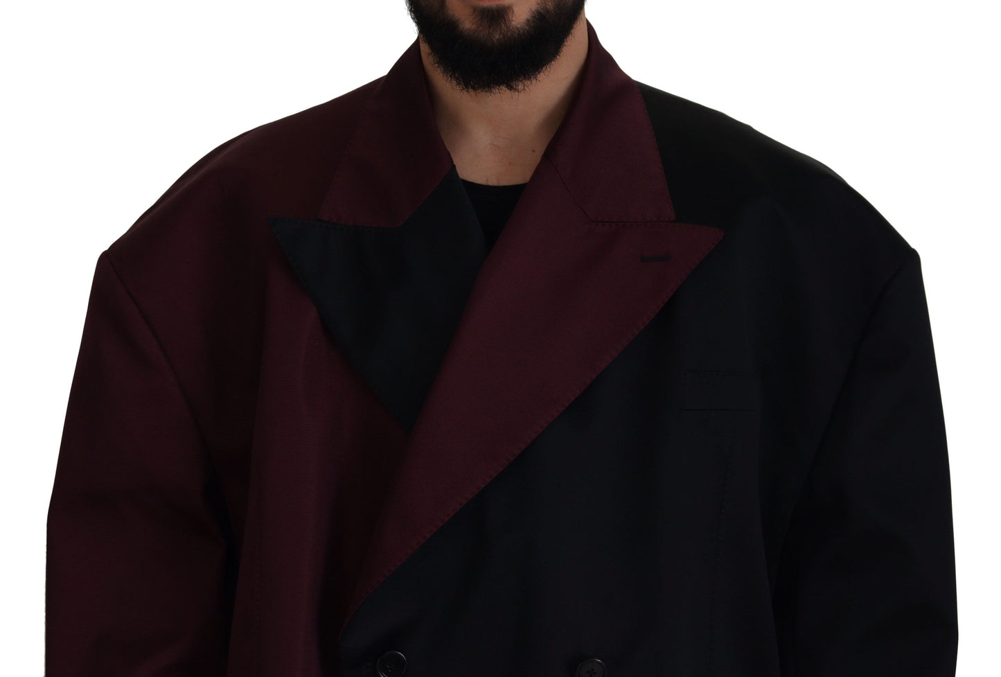 Zweireihige Jacke aus Polyester in Bordeaux