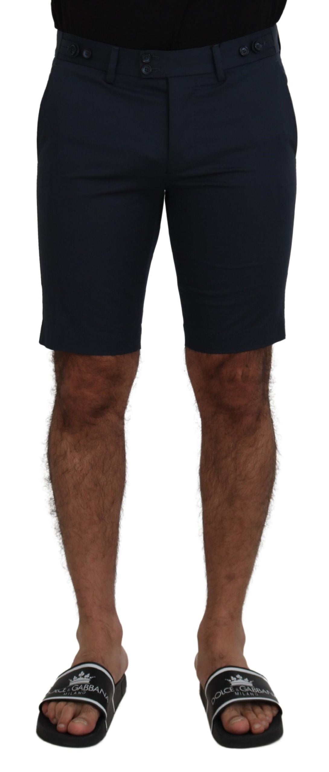 Blaue Bermudas mit niedriger Taille für Männer Shorts