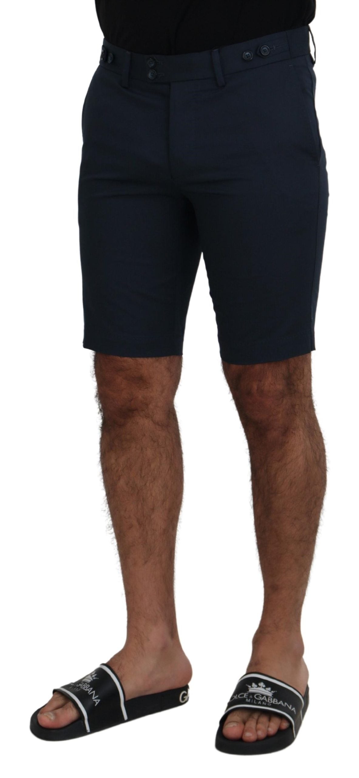 Blaue Bermudas mit niedriger Taille für Männer Shorts