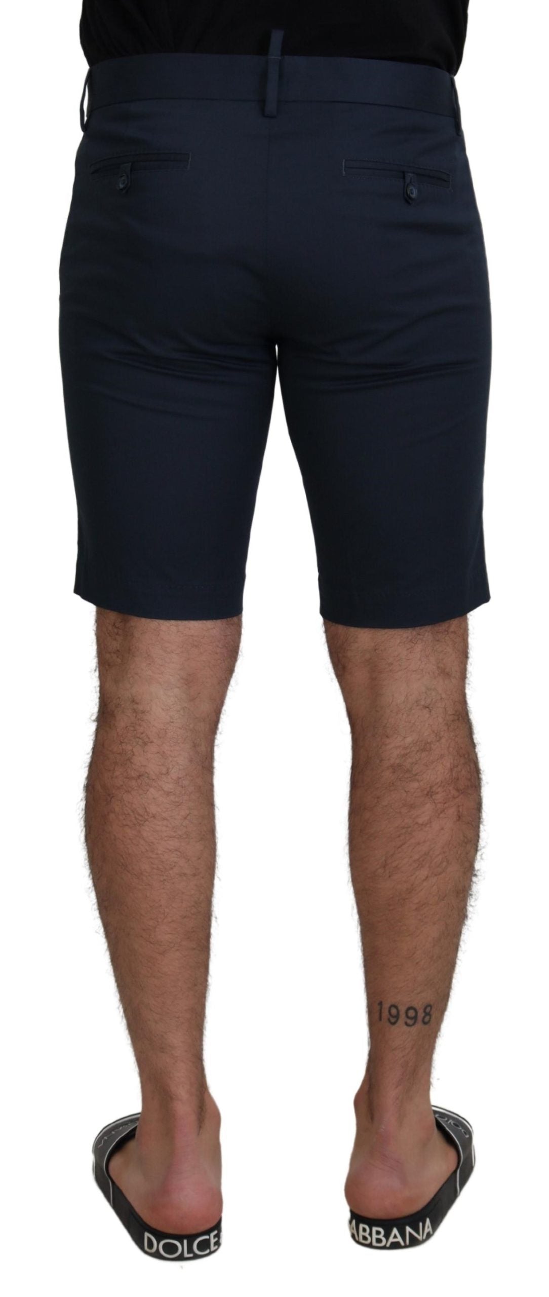Blaue Bermudas mit niedriger Taille für Männer Shorts