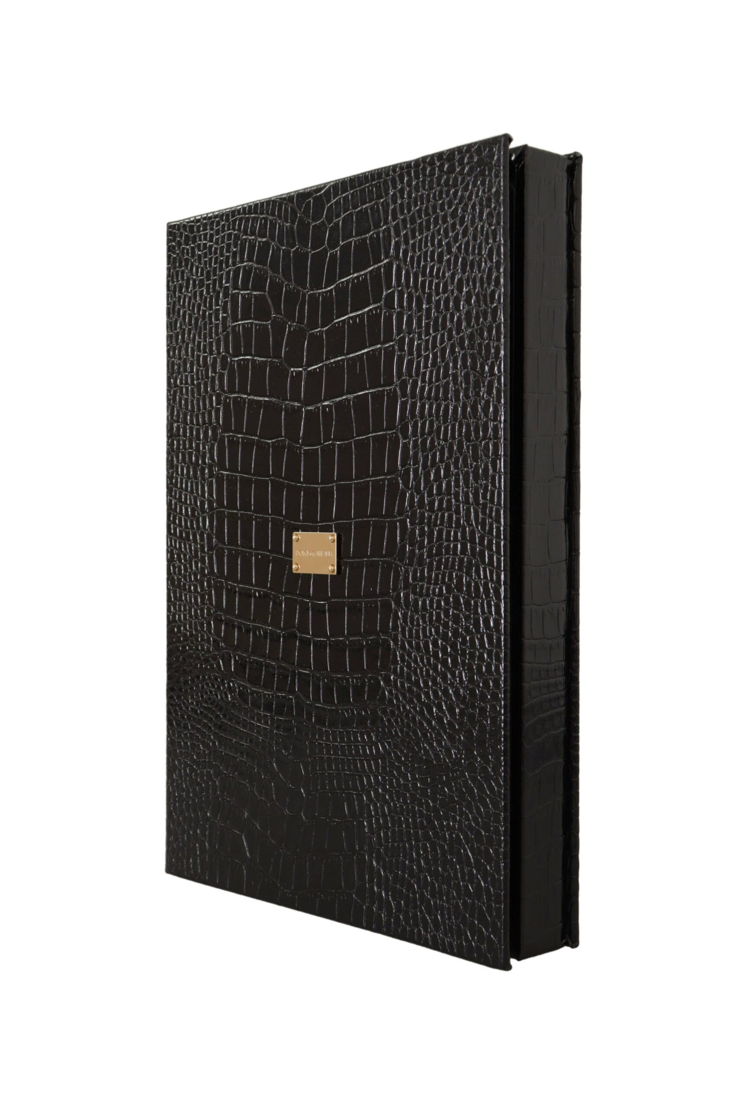 Schwarzes Leder Booklet Dekor Herren Etui Katalog Klappbuch