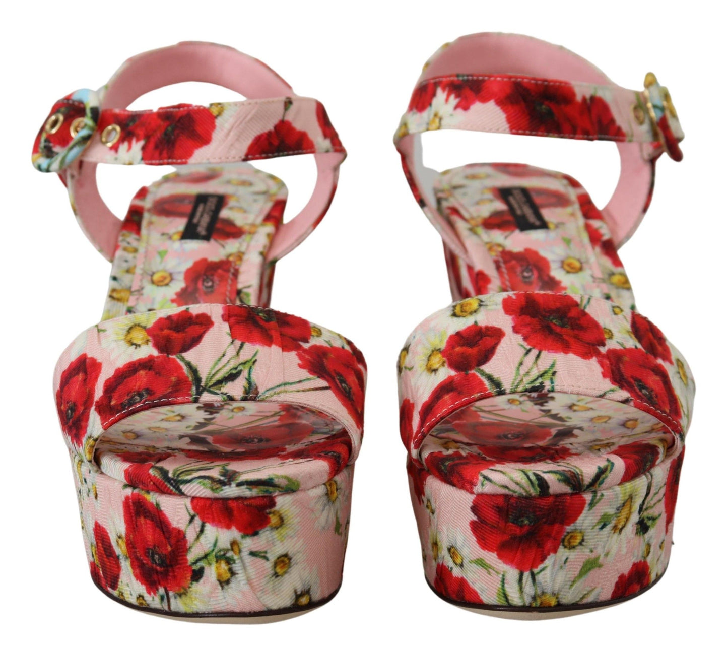 Multicolor Floral Brocade Keil Sandalen Schuhe